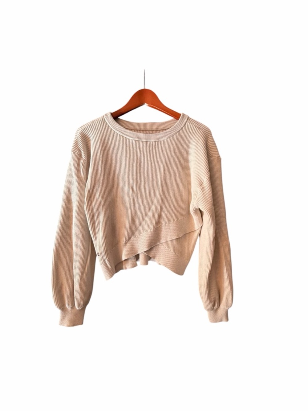 lululemon athletica Beige Ribbed Crewneck Sweater